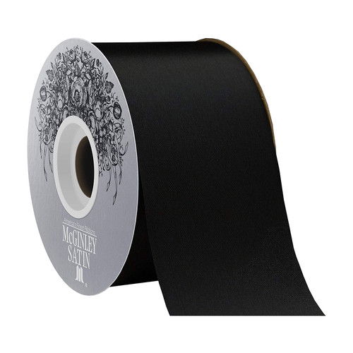 McGinley 50 yards Black Acetate Satin Ribbon, 2.5" W