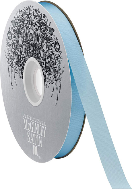 McGinley 100 Yards Light Blue Acetate Satin Ribbon, 9/16" W. (282223-008)