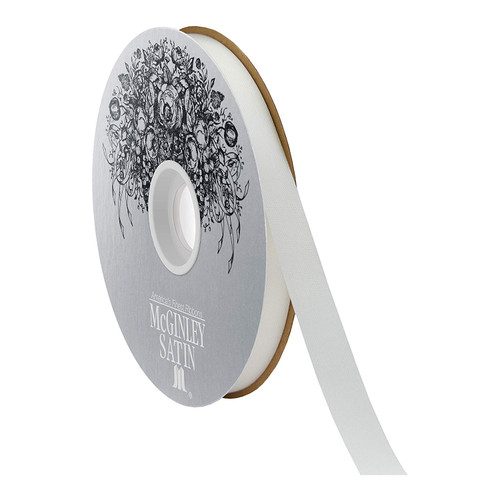 McGinley Acetate Satin Ribbon, Ivory - 100yd x 9/16in (282223-024)