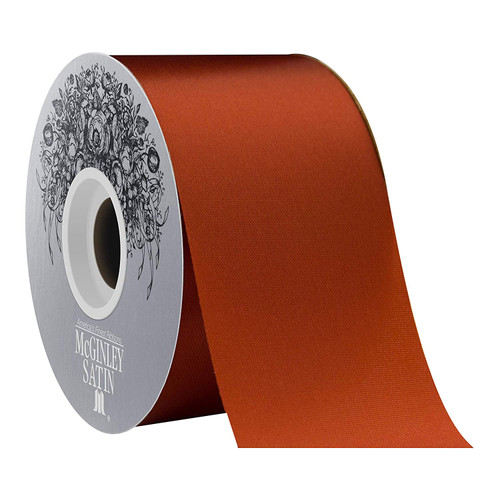 McGinley Satin Acetate Ribbon, Rust Orange - 50yd x 2.5in (009203001425)
