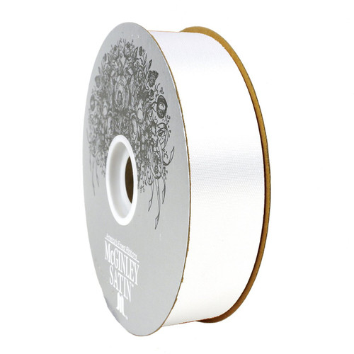 McGinley Satin Acetate Ribbon, White - 100yd x 1.3in (282229-057)