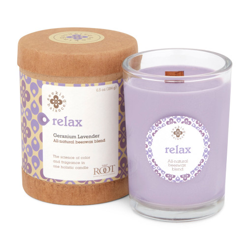 Root Seeking Balance Jar Candle, Relax - Geranium Lavender (9941226)