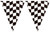 CEG Pennant Flag Banner, Black & White Check (010546617)