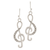 Rain Dangle Earrings, G-Clef with Crystals (E2135S)