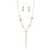 Rain Natural Gold Tassel Y-Shaped Necklace Set
