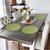 TAG Round Woven Placemats, Green - Set of 4 (555047)