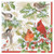 Caspari Paper Beverage Napkins, Christmas Birds and Greenery - 2 Packs (16190C)