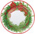 Caspari Round Paper Salad/Dessert Plates, Boxwood & Berries Wreath - 2 Packs (16200SP)