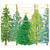 Caspari Large Gift Bag, Christmas Trees with Lights (9771B3)