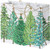 Caspari Large Gift Bag, Christmas Trees with Lights (9771B3)