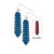 Jilzarah Navajo Blue Rhodium Double Arrow Earrings