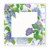 Caspari Square Paper Salad/Dessert Plates, Hydrangeas & Porcelain - 2 Packs (16400SP)