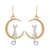 Rain Dangle Earrings, Cat in Moon - Two Tone (E2908TT)