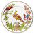 Caspari Round Paper Salad/Dessert Plates, Chelsea Birds Celadon - 2 Packs (16581SP)