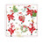 Caspari Square Paper Salad/Dessert Plates, Dancing Santas - 2 Packs (16670SP)