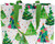 Caspari Small Gift Bag, Brushstroke Trees (9705B1)