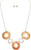 Rain Multi Brush Brass Circles Necklace Set