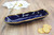 Pampa Bay Sunset by the Sea Bread Tray, Blue & Gold (BLU-2596)