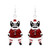 Rain Silver & Red Sparkle Santa Kitty Earrings