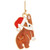 Rain Gold Christmas Corgi with Santa Hat Earrings