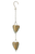 Midwest CBK Gold Patina Heart Rain Chain