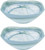 Badash Alabaster Square Glass 6" Bowls, Aqua Blue, Set of 2