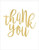 Caspari Gift Enclosure Cards, Thank You Script in Gold Foil - 2 Packs (46CENC)