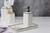 Pampa Bay Vanity Soap Dispenser Pump, White w/ Silver Trim