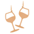 Rain Dangle Earrings, Wine Glass - Gold (E2745G)