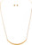 Rain Gold Textured Curved Bar Necklace Set