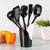 Gourmac Melamine 6pc Utensils & Crock, Black (3106-5BK)