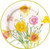 Caspari Square Paper Salad/Dessert Plates, Daffodil Waltz - 2 Packs (15050SP)