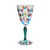 Gage 11oz Ribbed Stem Wine Glass, Tree of Life - Green