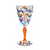 Gage Ribbed Stem Wine Glass, Tree of Life - Orange