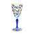 Gage 11oz Ribbed Stem Wine Glass, Tree of Life - Blue