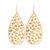 Rain Dangle Earrings, Wavy Leaf - Gold (E2358G)
