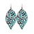 Rain Dangle Earrings, Pointy Wavy Leaf - Patina (E2854P)