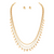 Rain Necklace & Earrings Set, Layered Charm Chain - Gold (N2305G)