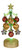 Ganz Light-Up Christmas Tree, Golden Stars Heart Ornaments (EX21508C)
