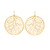 Rain Dangle Earrings, Wavy Leaf - Gold (E1012G)
