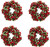 Raz Imports Candle Ring, Red Beaded Berry - 4", Set of 4 (3710117)