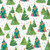 Caspari 8' Continuous Gift Wrap Roll, Brushstroke Trees (9705RC)
