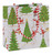Caspari Small Square Gift Bag, Twirling Santas (10060B1.5)