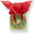Caspari Small Square Gift Bag, Ribbon Stripe Wreath (10063B1.5)