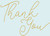 Caspari Thank You Notes, Thank You Script-Robins Egg Blue - Box of 8 (90617.44B)