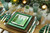 Caspari Square Paper Salad/Dessert Plates, Christmas Trees With Lights - 2 Packs (16150SP)