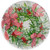 Caspari Round Paper Salad/Dessert Plates, Ribbon Stripe Wreath - 2 Packs (17540SP)