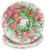 Caspari Round Paper Salad/Dessert Plates, Ribbon Stripe Wreath - 2 Packs (17540SP)