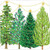 Caspari Square Paper Dinner Plates, Christmas Trees with Lights - 2 Packs (16150DP)