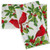 Caspari Paper Guest Towel Napkins,  Holly And Songbirds White & Silver - 2 Packs (17550G)
